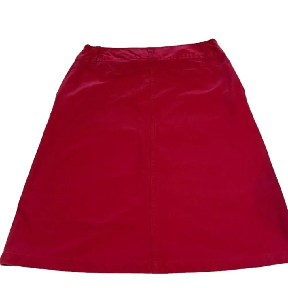 Crazy Horse Women's‎ Mid Length Skirt w/ Pockets Deep Red Size 6